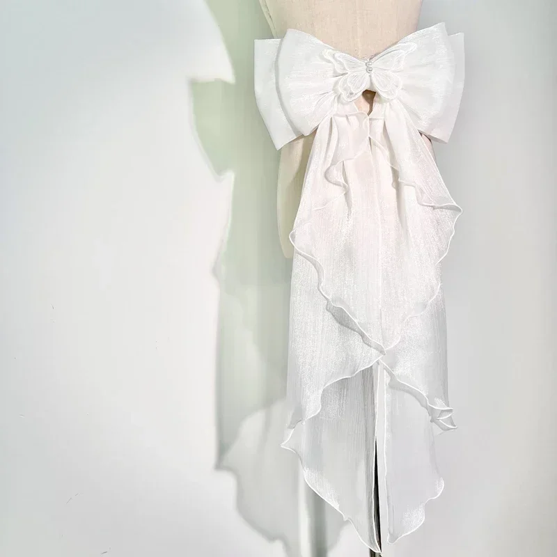 Wedding Dress Supply - ผลกําไรในรอบโบว์เงาผ้าไหม Double Layer Bowknot ตกแต่งที่ถอดออกได้ Lolita