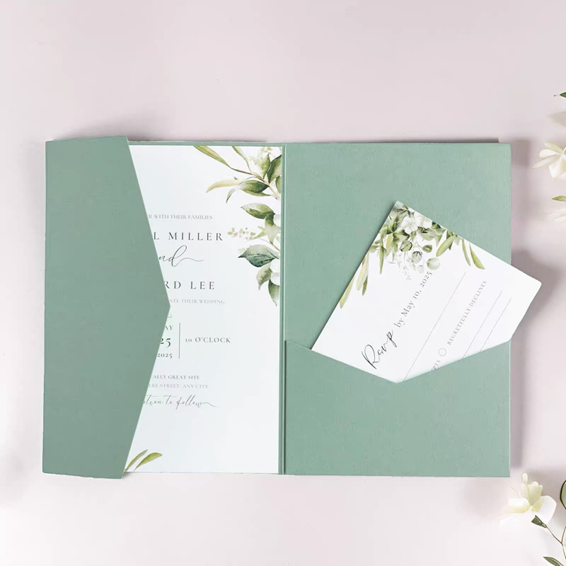 Wedding Supply Business - 30 ชิ้น 18x13 ซม. ซองจดหมายสีเขียวสำหรับงานแต่งงาน บัตรเชิญธุรกิจขนาดเล็ก