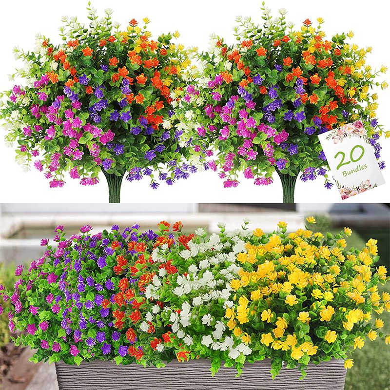 Flower Girl Basket - ดอกไม้ประดิษฐ์ยูคาลิปตัส บีบี้เบรธ 3/6 ชิ้น สำหรับงานเทศกาล งานแต่งงาน