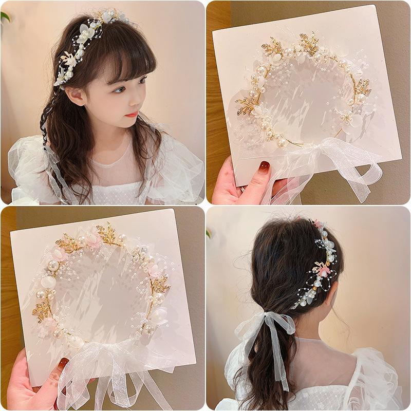 Wedding Arch Flower - มงกุฎดอกไม้สำหรับเด็กผู้หญิง ทำมือ มงกุฎดอกไม้สำหรับเด็ก นุ่มสบาย ระบายอากาศได้ดี เหมาะสำหรับงานแต่งงานและตกแต่งในวันหยุด