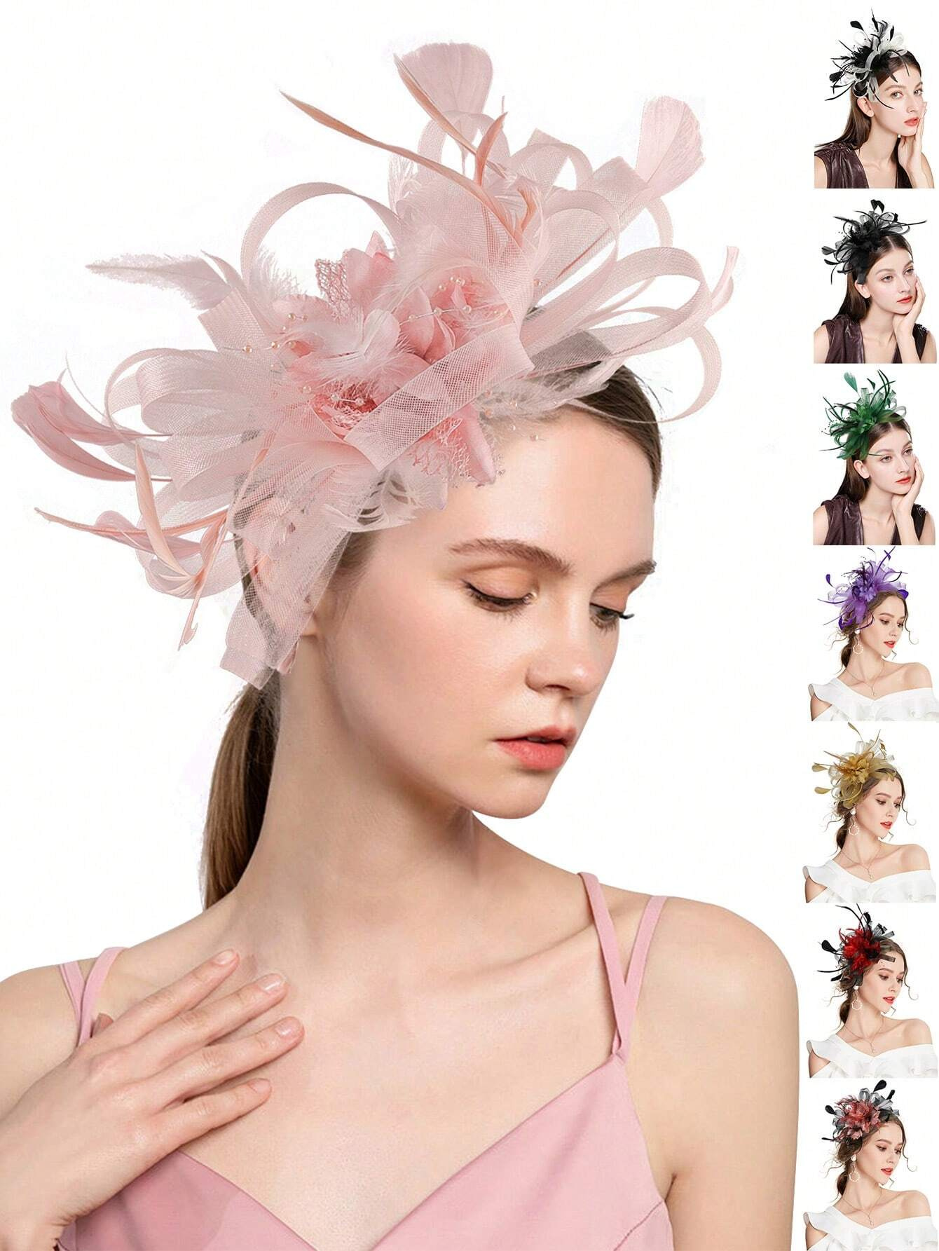 Wedding Dress Supply - 1 PC Fascinator แถบคาดศีรษะ Feather,ผู้หญิง Tea