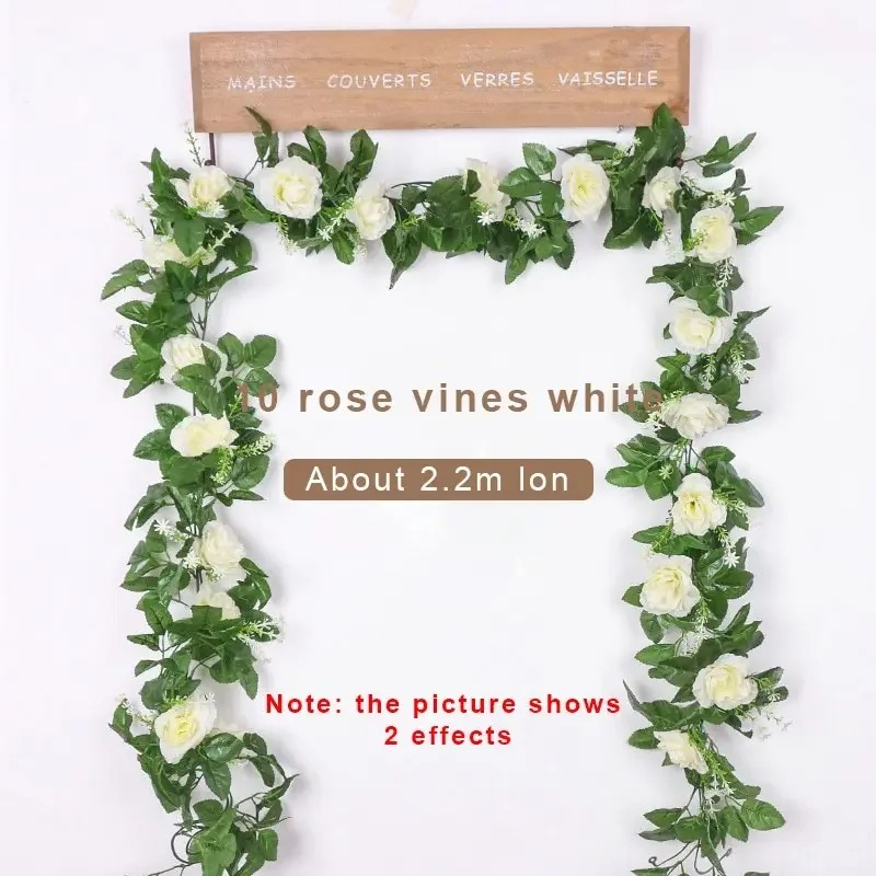 Wedding Arch Flower - ดอกไม้ประดิษฐ์สีขาว 1 ชิ้น ยาว 2.2 เมตร