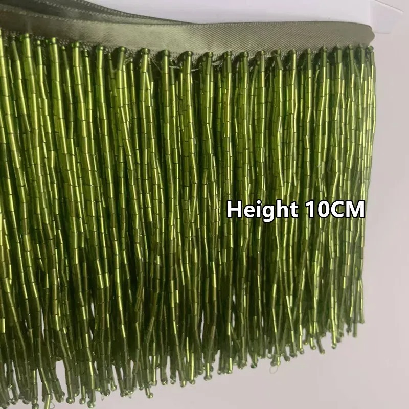 Wedding Dress Supply - พู่ประดับลูกปัดสีเงินแดงขนาด 10 ซม. สำหรับตกแต่งชุดแต่งงานและชุดราตรี รุ่น RS3052