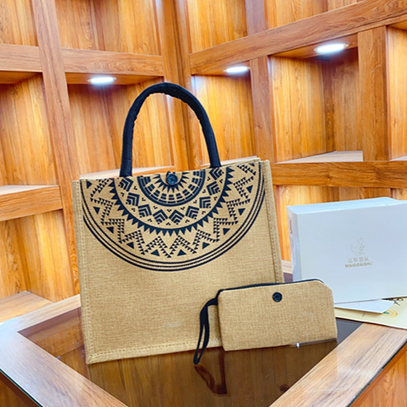 2 ชิ้นผ้าลินิน Tote กระเป๋าผ้า - Wedding Vendor บทวิจารณ์และราคา