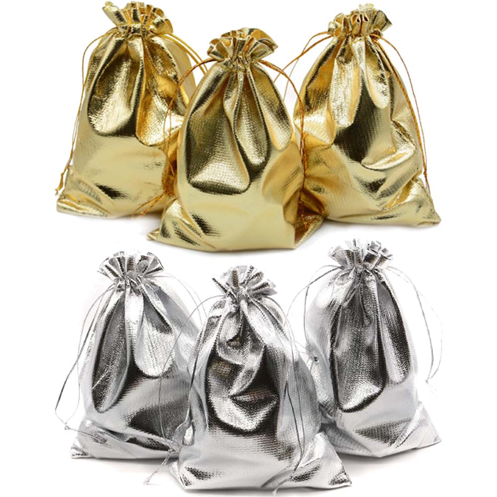 50ชิ้นถุงผ้าโปร่งบางหูรูดสีเงิ - Wedding Supply Business บทวิจารณ์และราคา