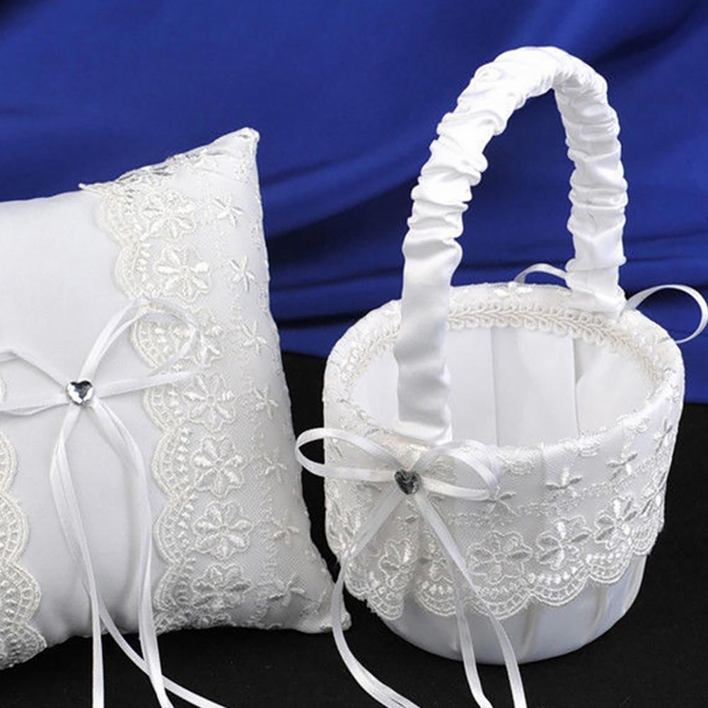โรแมนติกดอกไม้ Pearl Bowknot ต - Flower Girl Basket บทวิจารณ์และราคา