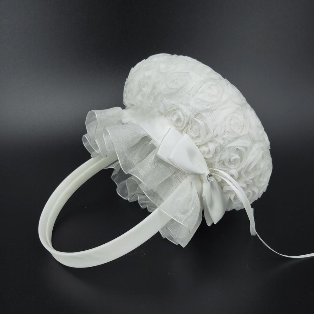 โรแมนติกดอกไม้ Pearl Bowknot ต - Flower Girl Basket บทวิจารณ์และราคา