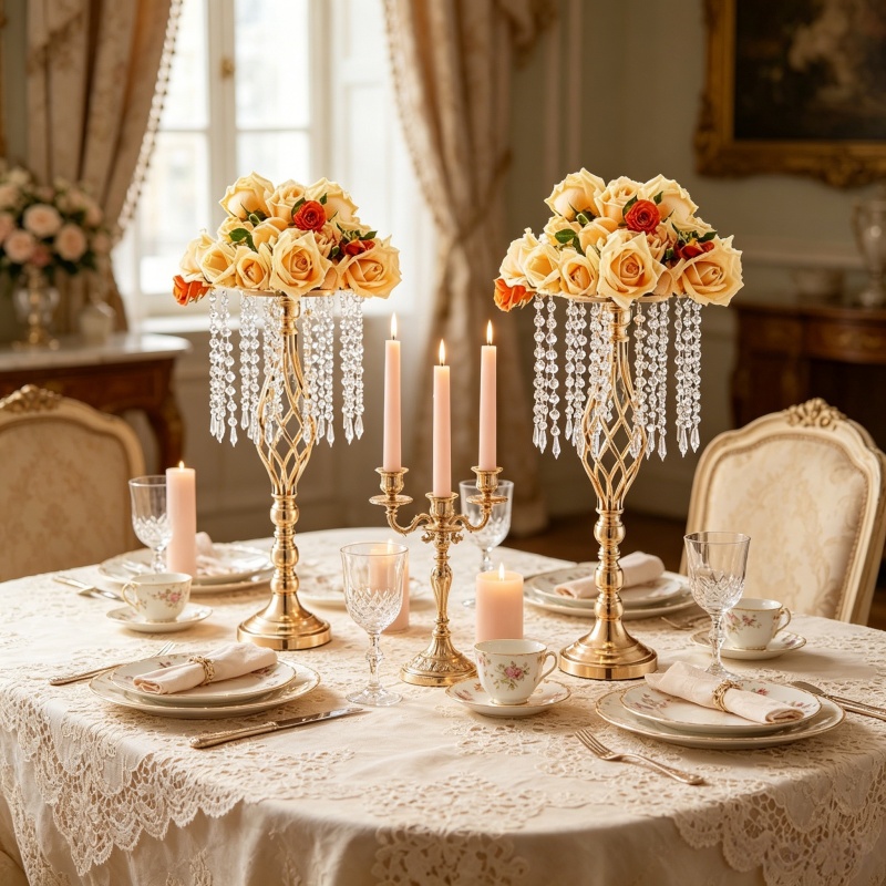 แจกันดอกไม้คริสตัลสีทองทรงสูง  - Centerpiece Vase Tall บทวิจารณ์และราคา