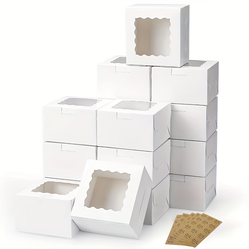 10 ชิ้นกระดาษคราฟท์กล่องขนมเค้ - Wedding Cake Supply บทวิจารณ์และราคา